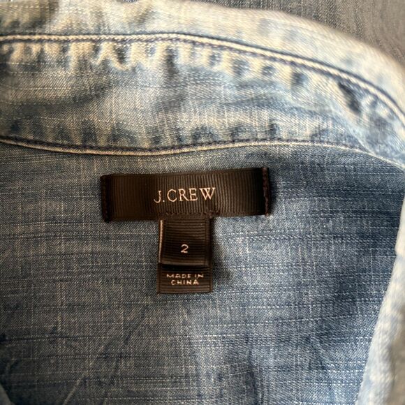 J. Crew Western Chambray Shirt Button Up Cotton Lyocell #E7338 Womens Size 2 - Picture 3 of 5